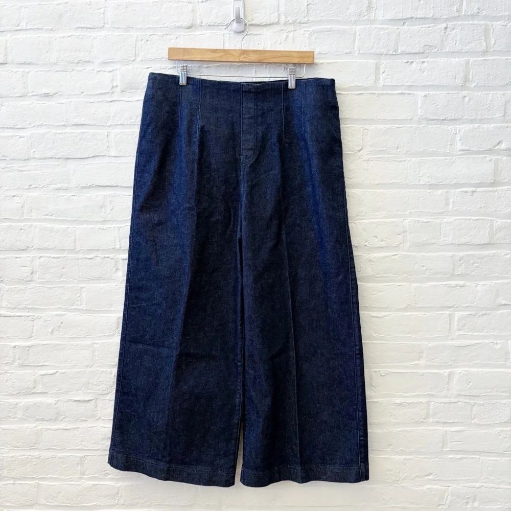 SPANX || Zero Waistband Cropped Wide Leg Jeans Tummy Control Dark Indigo 1X NWT